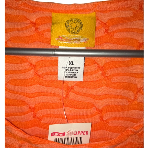 Orange Patterned Women's Top - Picture 4 of 6